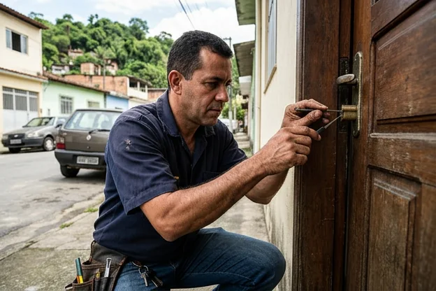 Chaveiro abrindo uma fechadura em Barra Mansa.